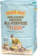 TRADER JOES UNBLEACHED ENRICHED ALL PURPOSE FLOUR 5 LB #ROCK VALUE-ORDER BY  TUESDAY EVENING DEC 23  ARRIVING  DEC 31   FOR DELIVERY#
