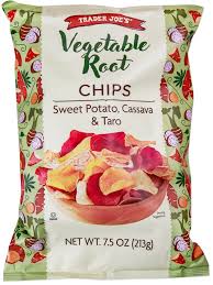 TRADER JOE'S VEGETABLE ROOT CHIPS 7.5 OZ #ROCK VALUE-ORDER BY TUESDAY EVENING NOV 25 ARRIVING DEC 03 FOR DELIVERY#