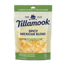 TILLAMOOK SPICY MEXICAN CHEESE BLEND SHREDDED CHEESE 8 OZ #ROCK VALUE-ORDER BY THURSDAY EVENING NOV 14   ARRIVING NOV 19  FOR DELIVERY#</p>