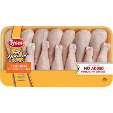 TYSON ALL NATURAL CHICKEN DRUMSTICKS 5.25 LB ($1.65) #ROCK VALUE-ORDER BY TUESDAY EVENING SEP 24  ARRIVING OCT 02  FOR DELIVERY#