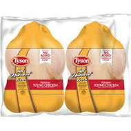 TYSON ALL NATURAL PREMIUM YOUNG WHOLE CHICKEN TWIN PACK  11.0 LB AVG ($1.58 LB) # ROCK VALUE PRODUCT. ORDER BY WEDNESDAY EVENING NOV 14 FOR NOV 19 DELIVERY#