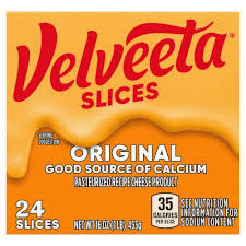 VELVEETA ORIGINAL CHEESE SLICES 24 CT 16 OZ