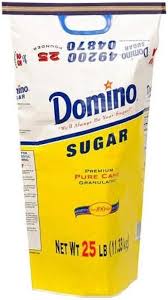 DOMINO GRANULATED SUGAR 25LBS #ROCK VALUE-ORDER BY  TUESDAY EVENING MAY 26  ARRIVING  JUNE 03   FOR DELIVERY#