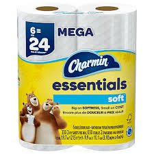 CHARMIN ESSENTIALS SOFT TISSUE MEGA ROLLS 6 EA