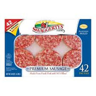 SWAGGERTY’S FARM PREMIUM SAUSAGE MILD SEASONED 42 SLICED PATTIES 4LBS