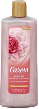 CARESS DAILY SILK WHITE PEACH & ORANGE BLOSSOM BODY WASH 18 OZ