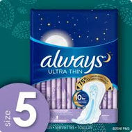 ALWAYS EXTRA HEAVY OVERNIGHT ULTRA THIN 36 PADS SIZE 5