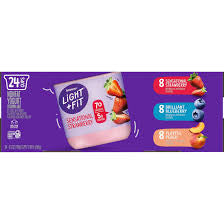 DANONE LIGHT AND FIT NONFAT YOGURT VARIETY 5.3 OZ  PACK 24 CUPS