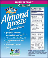 ALMOND BREEZE ORIGINAL UNSWEETENED 32 OZ