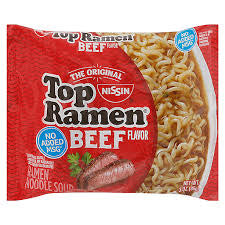 NISSIN BEEF TOP RAMEN 3 OZ