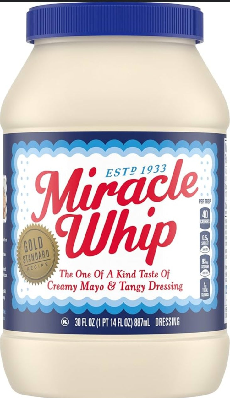 MIRACLE WHIP MAYO & TANGY DRESSING 30 OZ