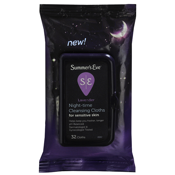 SUMMERS EVE CLEANSING CLOTHS LAVENDER NIGHT TIME 32 CT