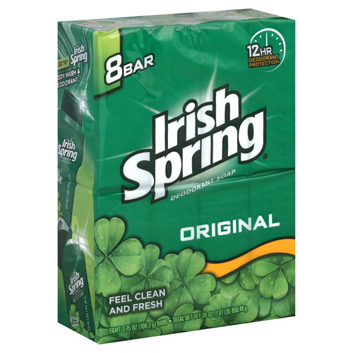 IRISH SPRING ORIGINAL DEODORANT SOAP 4OZ BAR 8 PCK (30OZ)