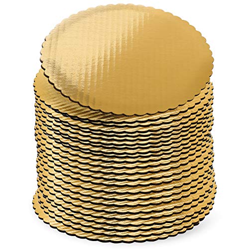 8IN GOLD CORRUGATED CAKE CIRCLES