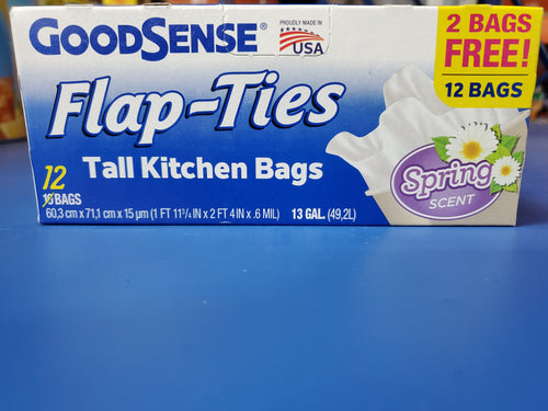 GOODSENSE 13 GALLON TALL KITCHEN TRASH BAGS 12 CT