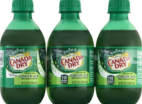 CANADA DRY GINGER ALE 10 OZ BOTTLES 6 PACK