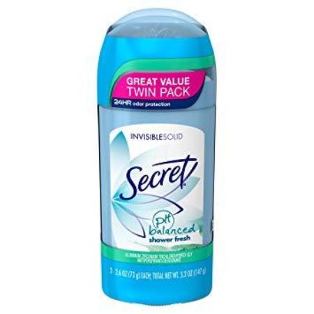 SECRET INVISIBLE SOLID SHOWER FRESH ANTIPERSPIRANT & DEODORANT TWIN PACK 5.4OZ
