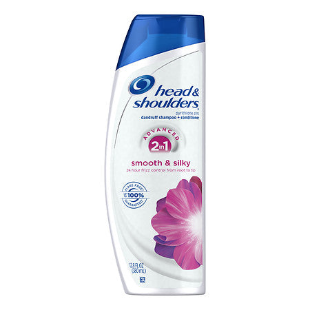 HEAD & SHOULDERS 2-IN-1 DANDRUFF SHAMPOO + CONDITIONER SMOOTH & SILKY 12OZ