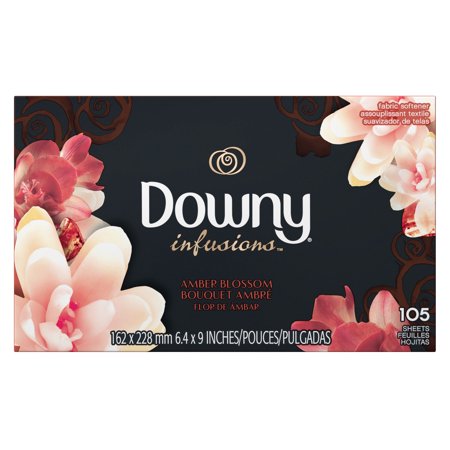 DOWNY INFUSIONS AMBER BLOSSOM FABRIC SOFTENER DRYER SHEETS 105 CT