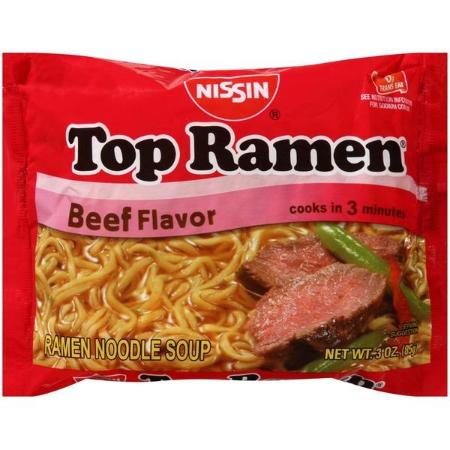 TOP RAMEN NOODLE BEEF FLAVOR FAMILY 12 PACK 36 OZ