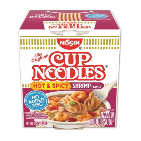 NISSIN CUP RAMEN NOODLES SHRIMP 2.25 OZ 6CT