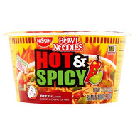 NISSIN HOT & SPICY BEEF RAMEN NOODLES