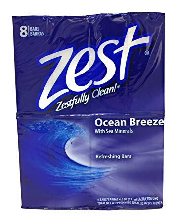 ZEST OCEAN BREEZE BATH SIZE BAR SOAP 4 OZ  8 COUNT (32 OZ)