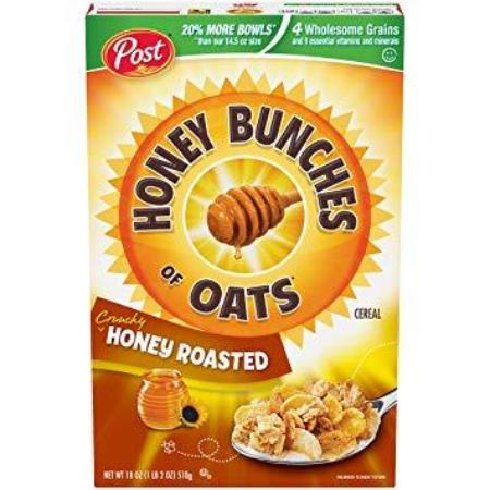 HONEY BUNCHES OF OATS BREAKFAST CEREAL 18 OZ
