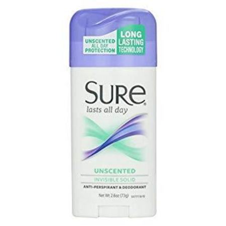 SURE CLEAR DRY UNSCENTED INVISIBLE SOLID ANTIPERSPIRANT DEODORANT 2.6 OZ