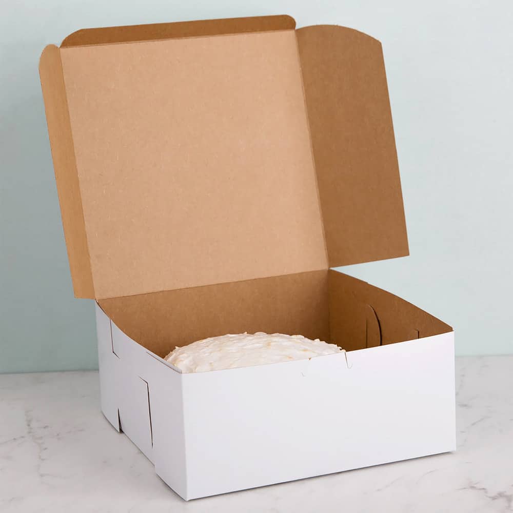 WHITE CAKE BAKERY BOX 8x8x5