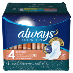 ALWAYS OVERNIGHT ULTRA THIN WITH WINGS 14 CT
