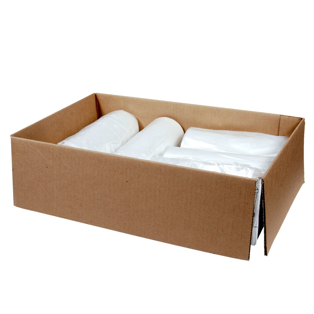 Array 33 Gallon Clear Can Liners, Low Density, 0.52 Mil, 33 x 40 Inches, 50 Ct Roll, 5Case