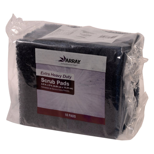 Array Extra-Heavy-Duty Pot & Pan Scrub Pads, Gray, 3.5 x 6 Inch, 10 Ct Case 4ea