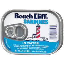 BEACH CLIFF SARDINES IN WATER 3.75 OZ