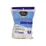 BEST CHOICE 100% JUMBO SIZE COTTON BALLS 70 CT