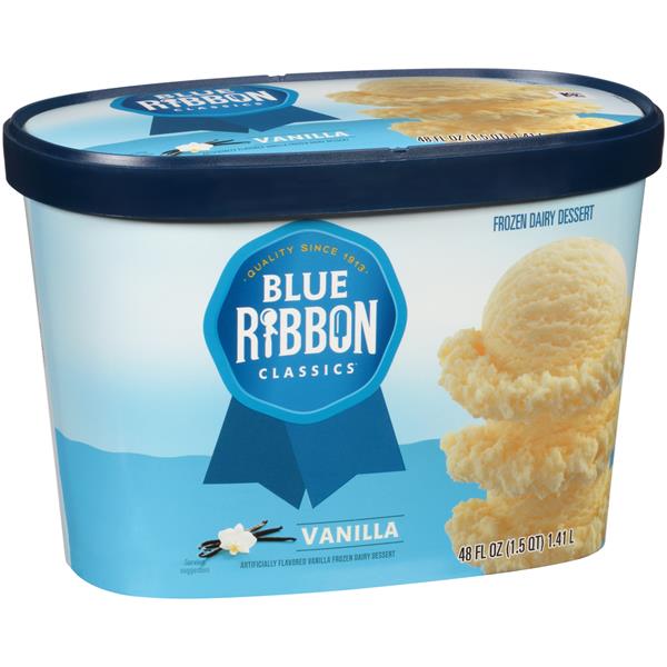 BLUE RIBBON VANILLA ICE CREAM 48 OZ