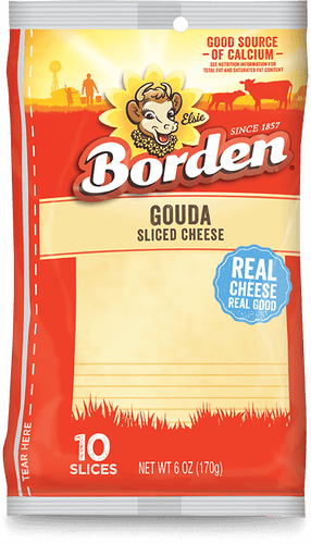 BORDEN GOUDA DELI SLICED CHEESE 10 CT 6 OZ