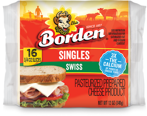 BORDEN SINGLES SWISS 12 oz