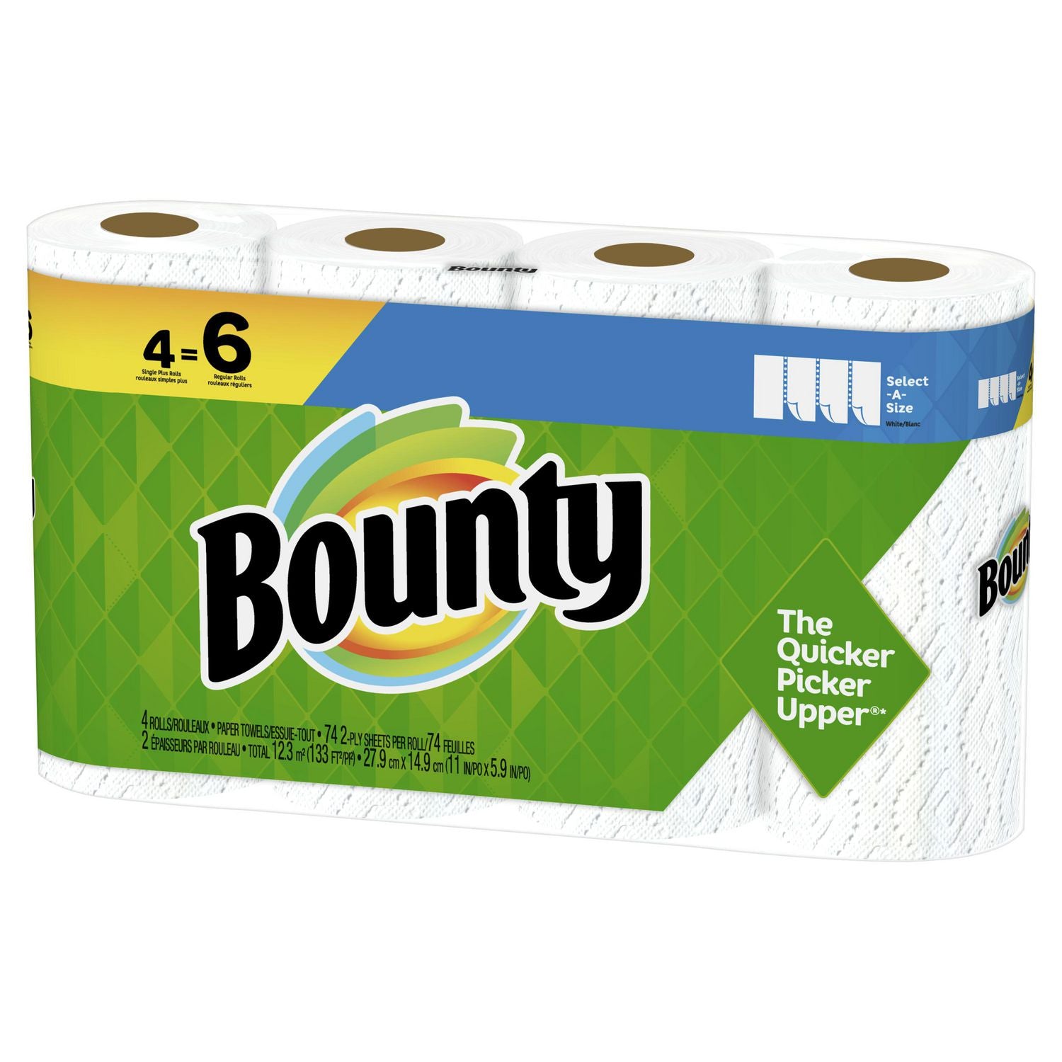 BOUNTY PAPER TOWELS 4 CT PLUS ROLLS EQUAL 6