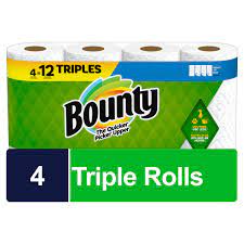 BOUNTY SELECT A SIZE PAPER TOWELS 4 TRIPLE ROLLS #ROCK VALUE-ORDER BY  MONDAY EVENING NOV 19 ARRIVING NOV 27 FOR DELIVERY#