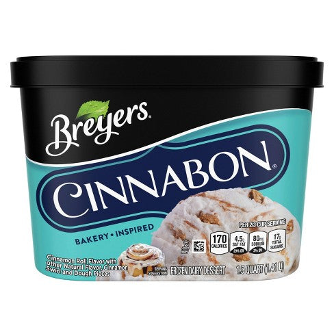 BREYERS CINNABON ICE CREAM 48 OZ