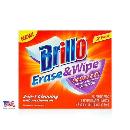 BRILLO ERASE & WIPE CLEANING PADS ORIGINAL 2 CT