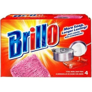 BRILLO STEEL WOOL PADS 4 CT