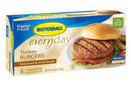BUTTERBALL FROZEN SEASONED TURKEY BURGERS 32 OZ