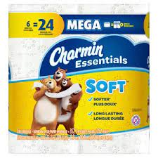 CHARMIN ESSENTIALS SOFT TISSUE MEGA ROLLS 6EA