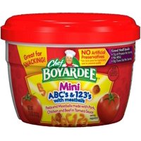 CHEF BOYARDEE MINI BITES ABC's & 123's with MEATBALLS MICROWAVEABLE BOWL 7.5 OZ