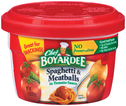 CHEF BOYARDEES SPAGHETTI & MEATBALLS MICROWAVEABLE BOWL 7.5 OZ