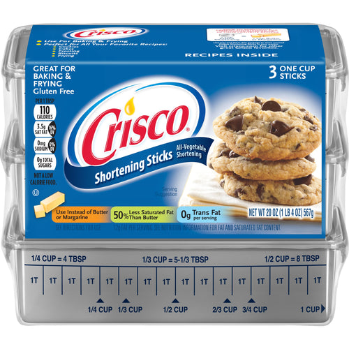 CRISCO SHORTENING STICKS 20 OZ (3 ONE CUP STICKS)