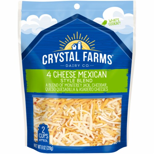 CRYSTAL FARMS SHREDDED 4 CHEESE MEXICAN 8 OZ