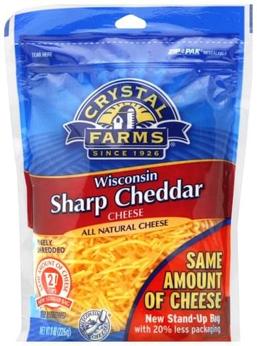 CRYSTAL FARMS WISCONSIN SHARP CHEDDAR 8 OZ